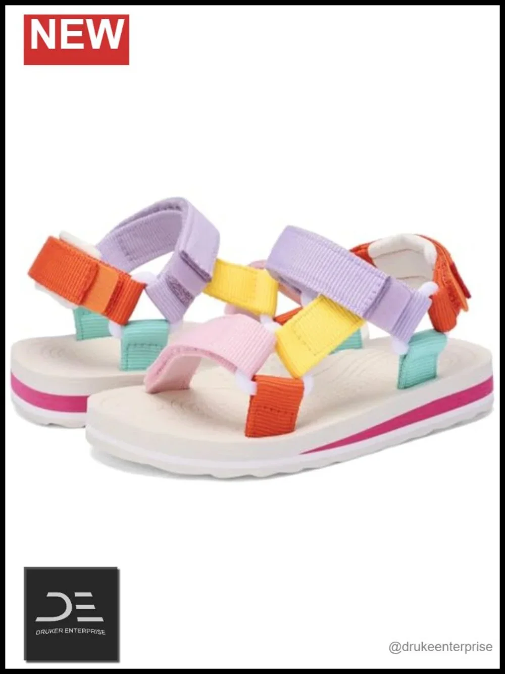 Toddler Water Sandals Triple Adjustable Open Toe Kids Sport Sandals Quick-Dry